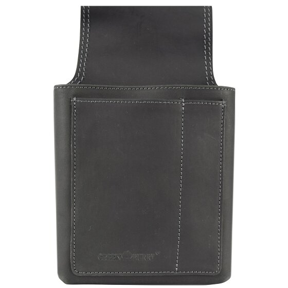 Greenburry Vintage Black Gürteltasche - Kellnerbörse Leder 14,5 cm