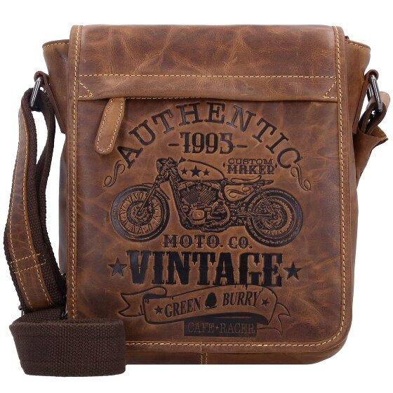 Greenburry Vintage Cafe-Racer Umhängetasche Leder 23 cm