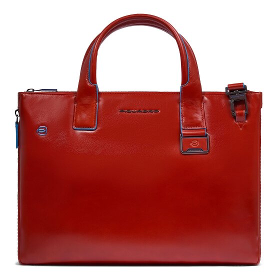 Piquadro Blue Square Shopper Tasche Leder 38 cm Laptopfach mit Dehnfalte