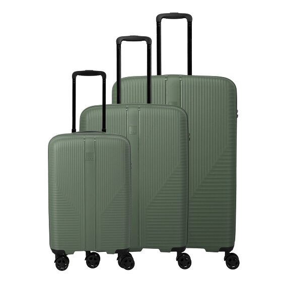 Travelite Air Stripe 4 Rollen Kofferset 3-teilig mit Dehnfalte