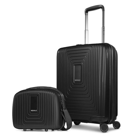Redolz Essentials 14 Kofferset 2 tlg. Kabinentrolley mit Dehnfalte & Beautycase