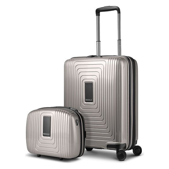 Redolz Essentials 14 Kofferset 2 tlg. Kabinentrolley mit Dehnfalte & Beautycase