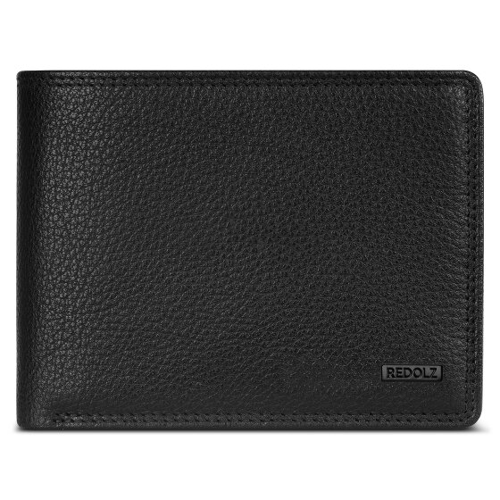 Redolz Leather Essentials QF Geldbörse RFID Leder 12 cm ausklappbar mit Reißverschlussfach