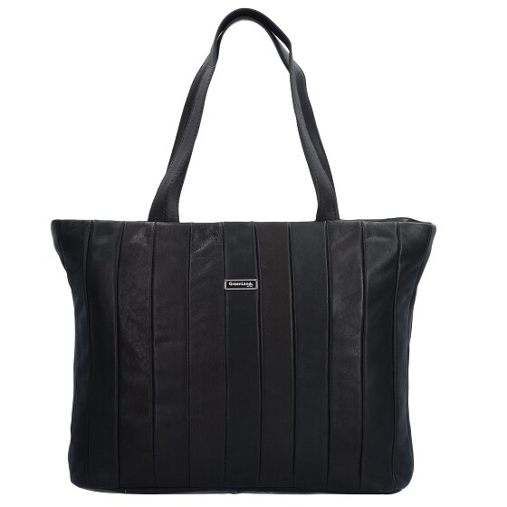 Greenland Nature Black Nappa Shopper Tasche Leder 37 cm