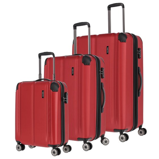 Travelite City 4 Rollen Kofferset 3-teilig mit Dehnfalte