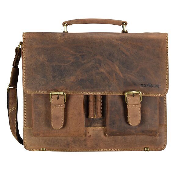 Greenburry Vintage Aktentasche Leder 40 cm Laptopfach