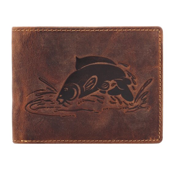 Greenburry Vintage Geldbörse mit Fisch-Prägung Leder 12 cm