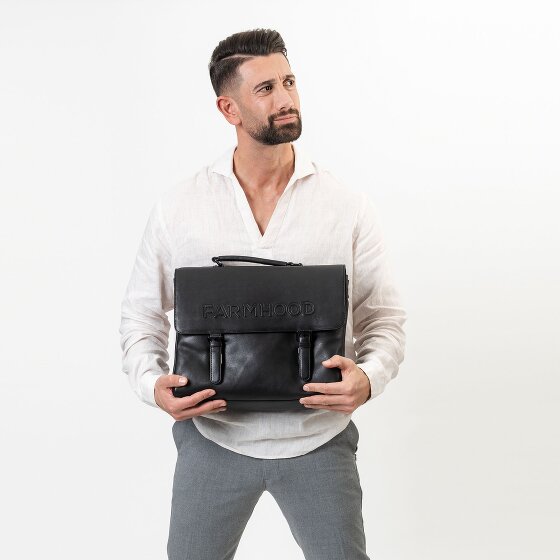 Farmhood Memphis Aktentasche XXL 3 Fächer Leder 39 cm
