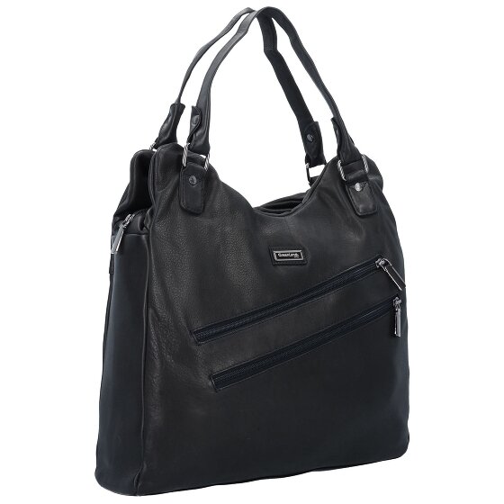 Greenland Nature Black Nappa Schultertasche Leder 38 cm