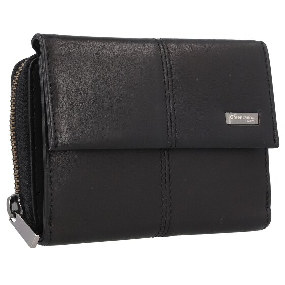 Greenland Nature Black Nappa Geldbörse RFID Schutz Leder 13 cm