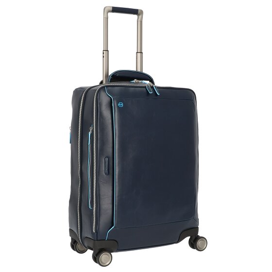Piquadro Blue Square 4-Rollen Kabinentrolley Leder 55 cm Laptopfach