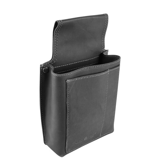 Greenburry Vintage Black Gürteltasche - Kellnerbörse Leder 14,5 cm