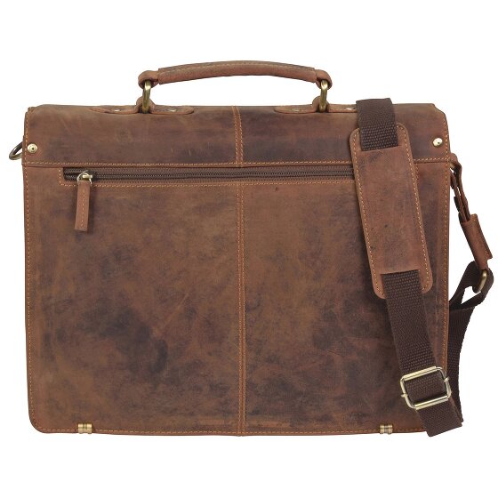 Greenburry Vintage Aktentasche Leder 38 cm mit 2 Hauptfächern