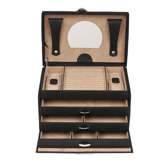 Windrose Beluga Schmuckkasten Leder 24.5 cm