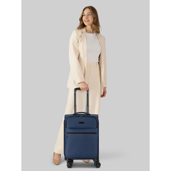 Bugatti Valencia Soft 4 Rollen Kabinentrolley S 55 cm mit Dehnfalte