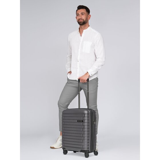 Pactastic Collection 04 THE CABIN + 4 Rollen Kabinentrolley S 55 cm mit Dehnfalte