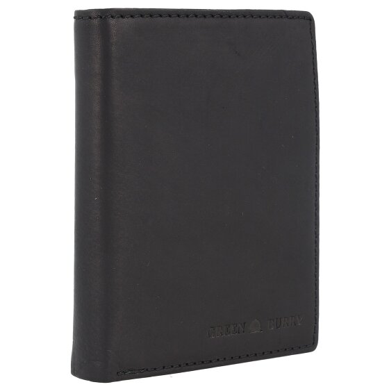 Greenburry Pure Black Geldbörse RFID Schutz Leder 10.5 cm