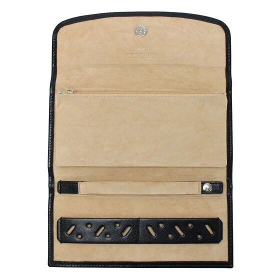 Windrose Merino Schmuckkasten Leder 20 cm