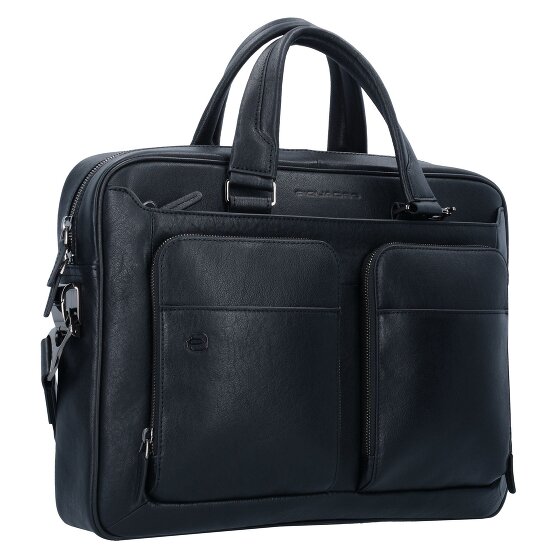 Piquadro Black Square Aktentasche Leder 39 cm Laptopfach