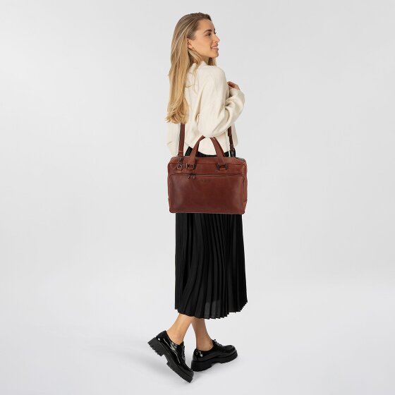 Plevier Vintage Bill Aktentasche Leder 40 cm Laptopfach