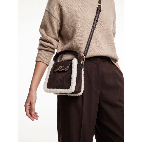 Karl Lagerfeld Signature Mini Bag Handtasche Leder 18 cm