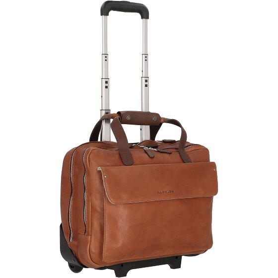 Harold's 2-Rollen Businesstrolley Leder 40 cm Laptopfach