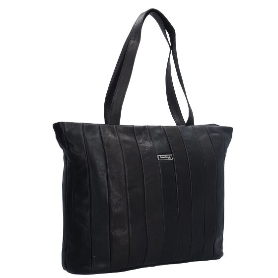 Greenland Nature Black Nappa Shopper Tasche Leder 37 cm