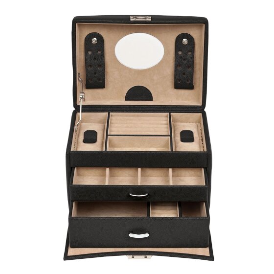 Windrose Beluga Schmuckkasten Leder 21.5 cm