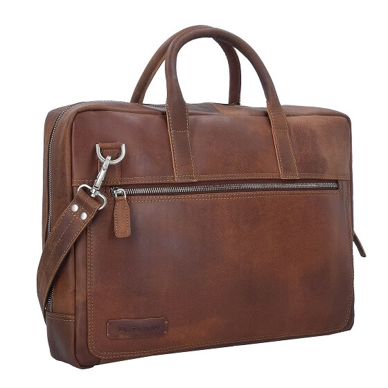 Plevier Vintage London Aktentasche RFID Schutz Leder 41 cm Laptopfach
