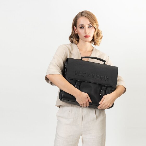 Farmhood Memphis Aktentasche XXL 3 Fächer Leder 39 cm