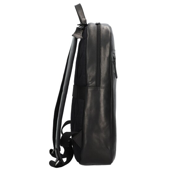 Greenburry Pure Black Daypack Leder 46 cm Laptopfach