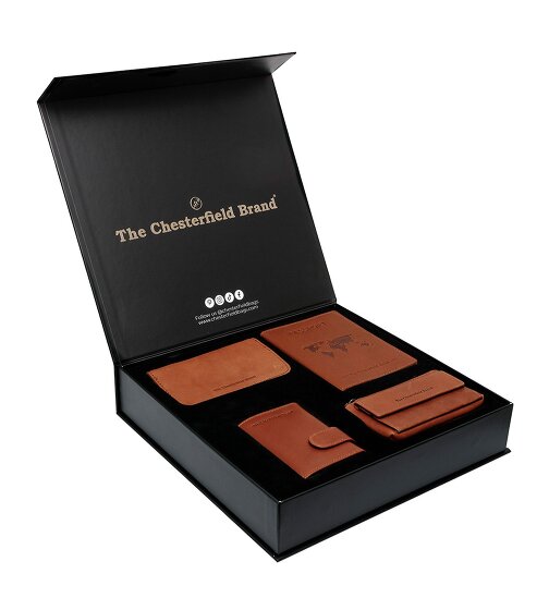 The Chesterfield Brand Kreditkartenetui 4-teiliges Geschenkset Leder 7 cm