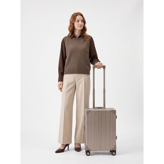 Aleon Traveler Domestic 4-Rollen Kabinentrolley Aluminium 55 cm