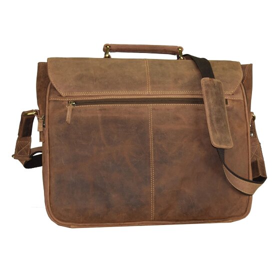 Greenburry Vintage Aktentasche Leder 42 cm Laptopfach