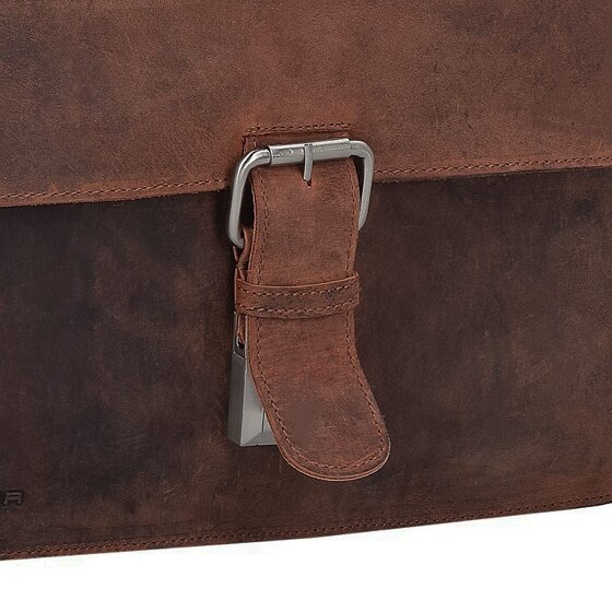 Plevier Retro Newton Aktentasche Leder 41 cm Laptopfach