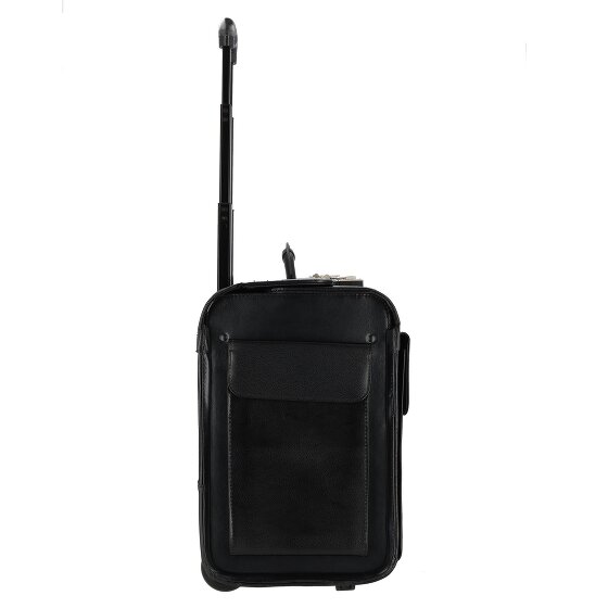 Dermata 2 Rollen Pilotentrolley Leder 39 cm