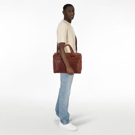 Plevier Vintage Bill Aktentasche Leder 40 cm Laptopfach