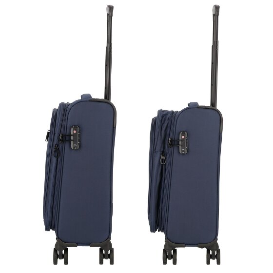 d&n Travel Line 9704 4 Rollen Kabinentrolley S 55 cm mit Dehnfalte