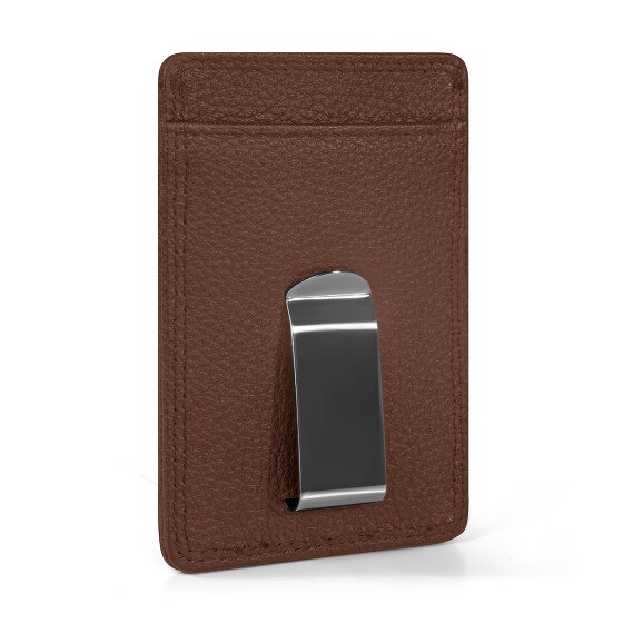 Redolz Leather Essentials Kreditkartenetui RFID Leder 7 cm mit Geldscheinklammer