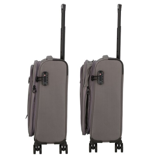 d&n Travel Line 9704 4 Rollen Kabinentrolley S 55 cm mit Dehnfalte