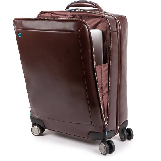 Piquadro Blue Square 4-Rollen Kabinentrolley Leder 55 cm Laptopfach