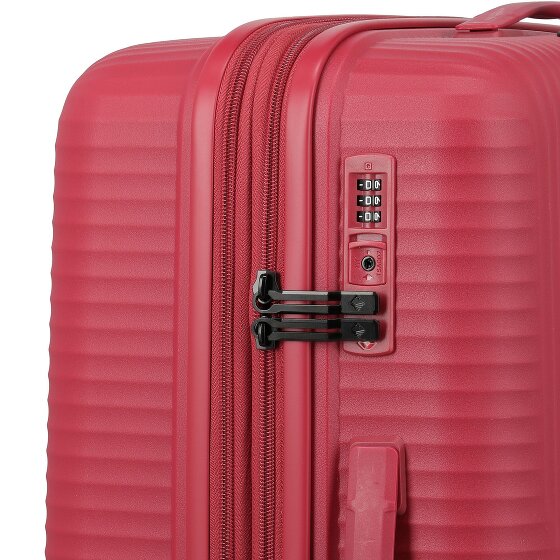 Travelite Air Stripe 4 Rollen Trolley M 66 cm mit Dehnfalte