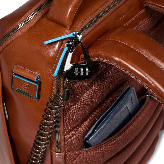 Piquadro Blue Square Daypack RFID Schutz Leder 39 cm Laptopfach