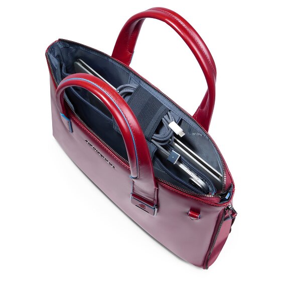 Piquadro Blue Square Shopper Tasche Leder 38 cm Laptopfach mit Dehnfalte