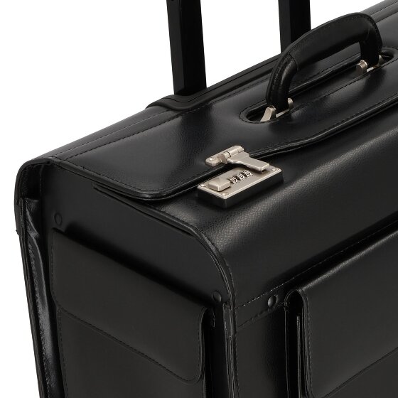 Dermata 2 Rollen Pilotentrolley Leder 39 cm