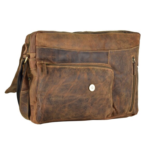 Greenburry Vintage Revolver Bag Umhängetasche Leder 40 cm