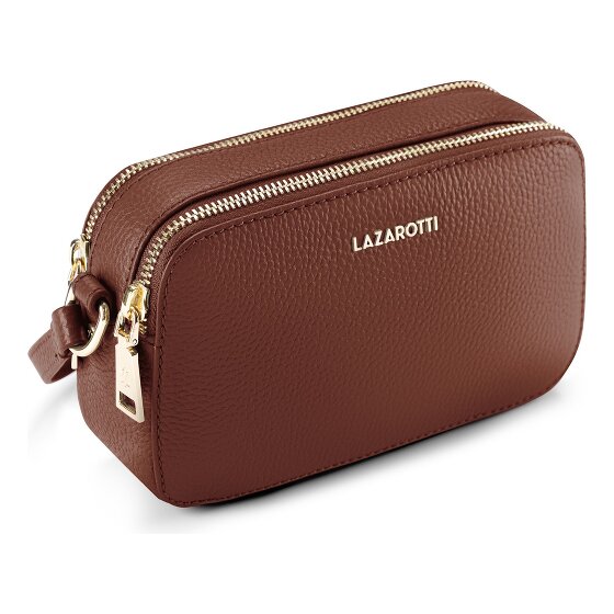 Lazarotti Bologna Leather Umhängetasche Camera-Bag Leder Double-Zip 18 cm