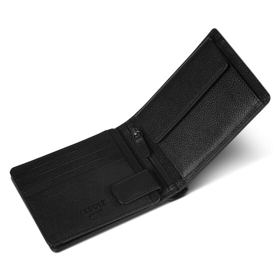 Redolz Leather Essentials QF Geldbörse RFID Leder 12 cm ausklappbar mit Reißverschlussfach