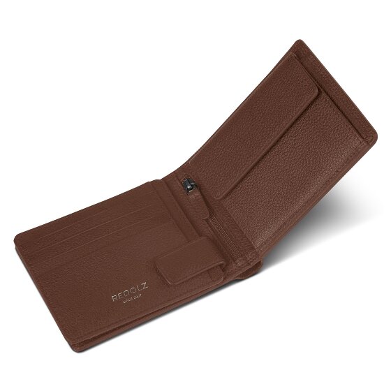 Redolz Leather Essentials QF Geldbörse RFID Leder 12 cm ausklappbar mit Reißverschlussfach