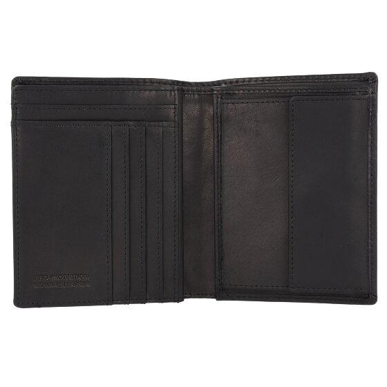Greenburry Pure Black Geldbörse RFID Schutz Leder 10.5 cm
